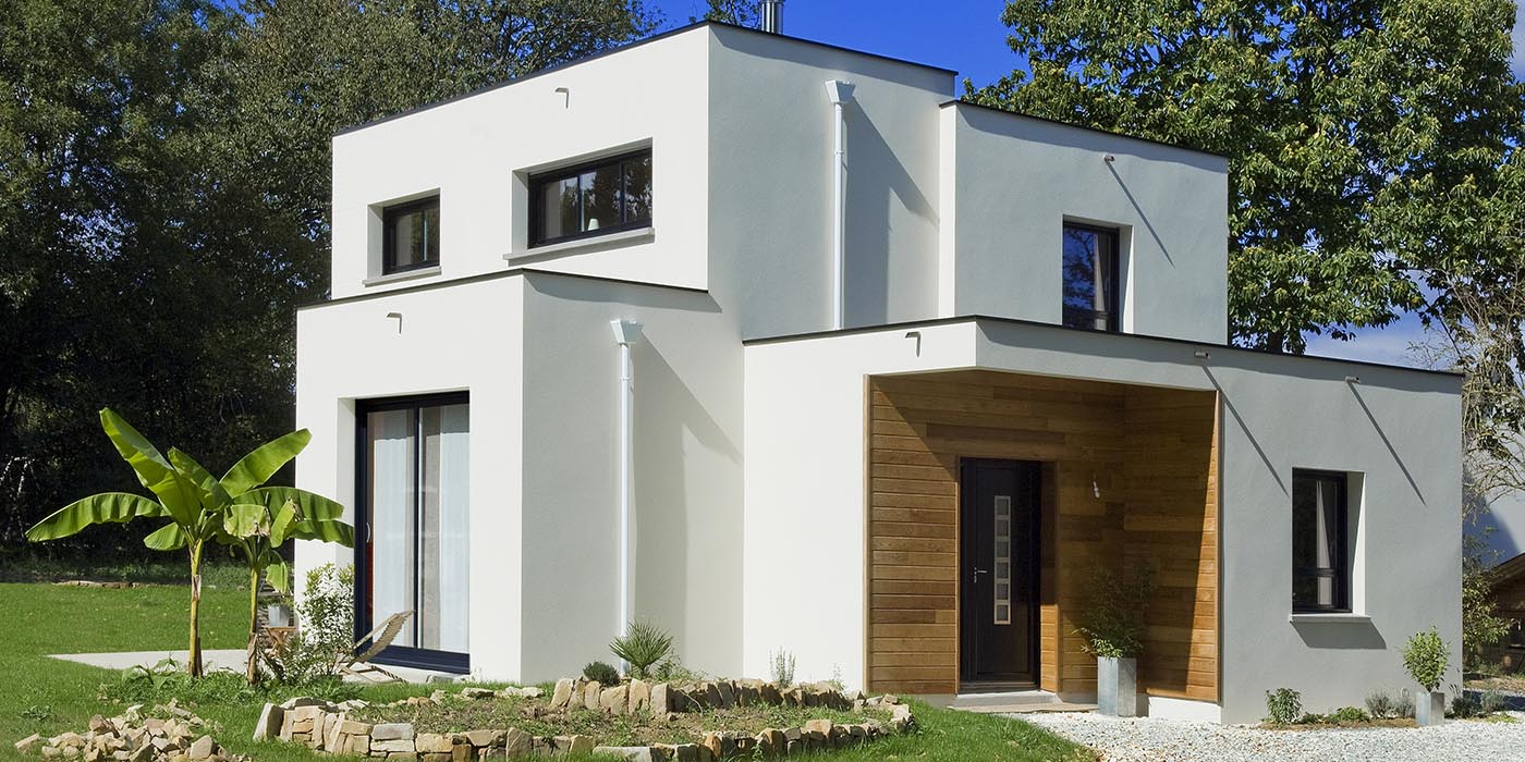 Une maison passive à toit plat en Bretagne